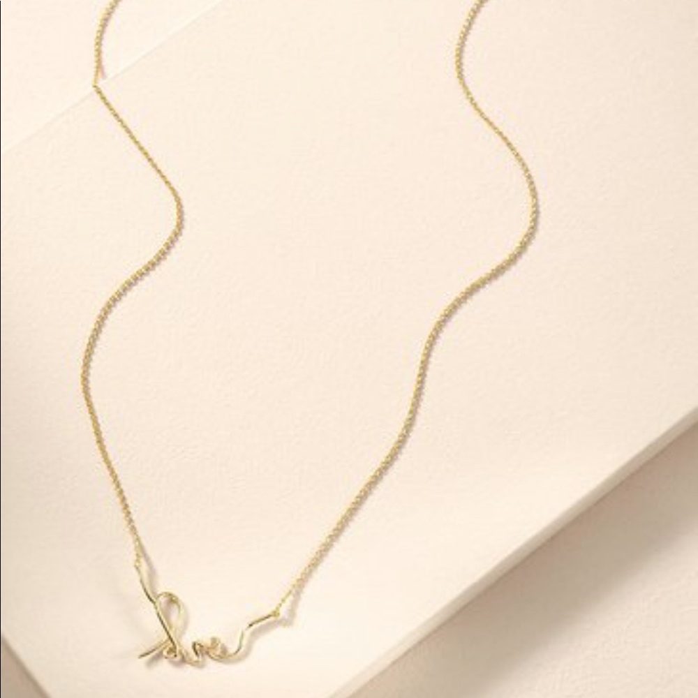 Stella & Dot Gold Love Necklace